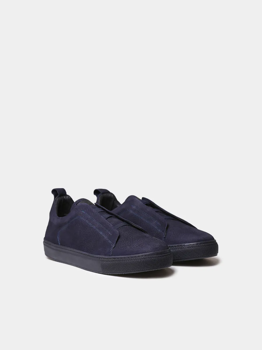 Deportivas con cordones elásticos en nobuk para hombre  | DORCA - Image 2