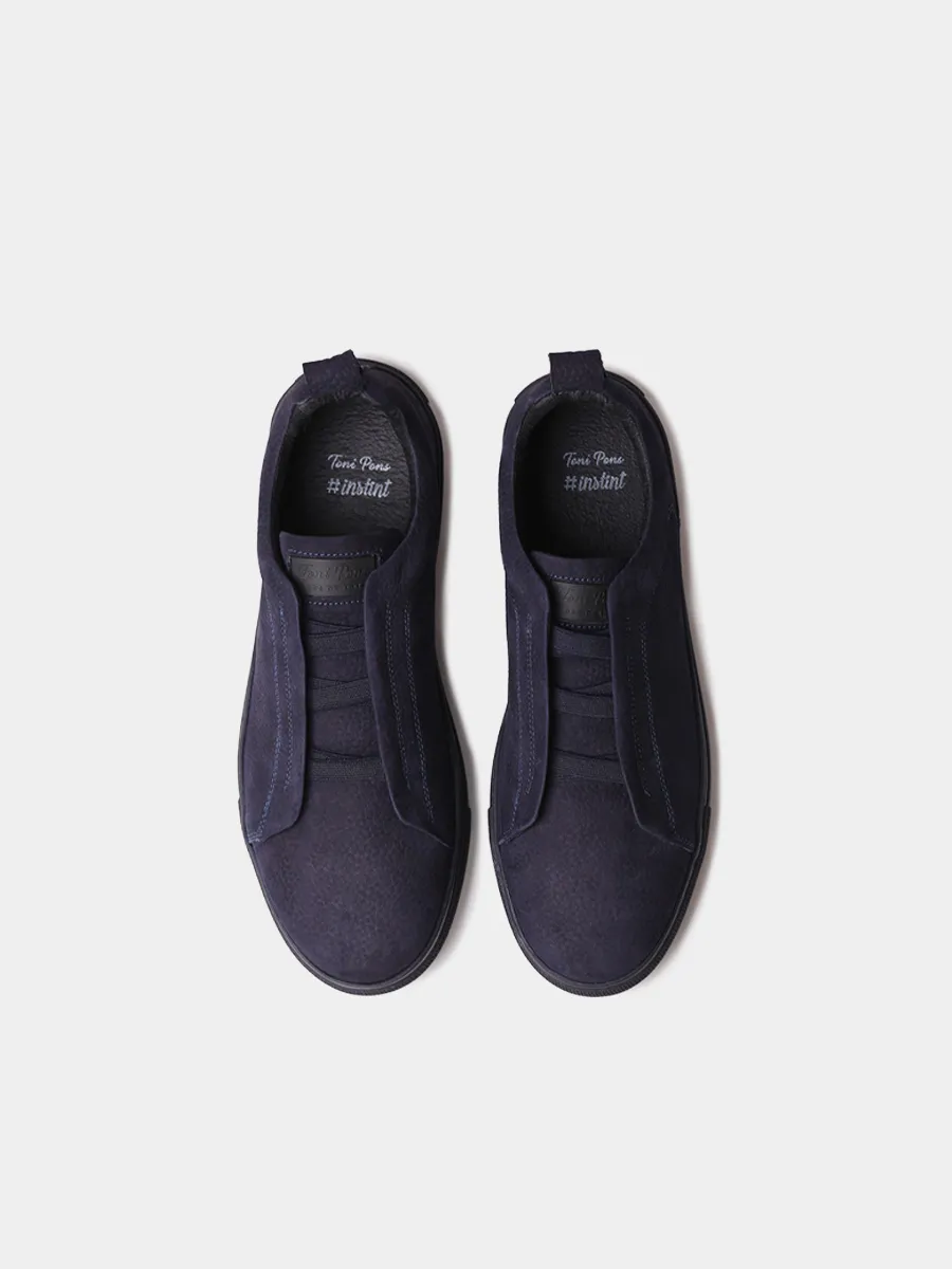 Deportivas con cordones elásticos en nobuk para hombre  | DORCA - Image 3