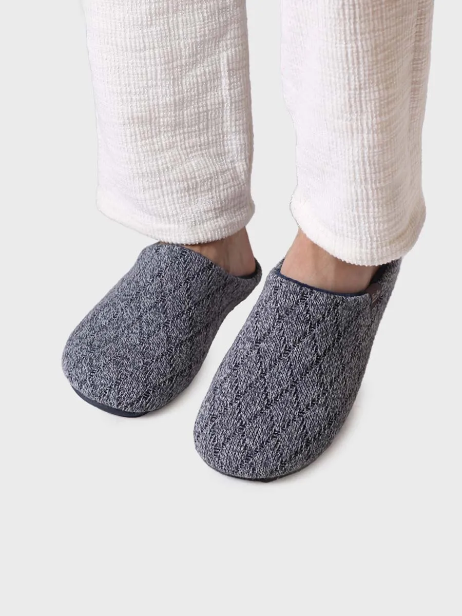 Zapatilla de casa tipo zueco para hombre en tejido | NAUEL-KM - Image 4