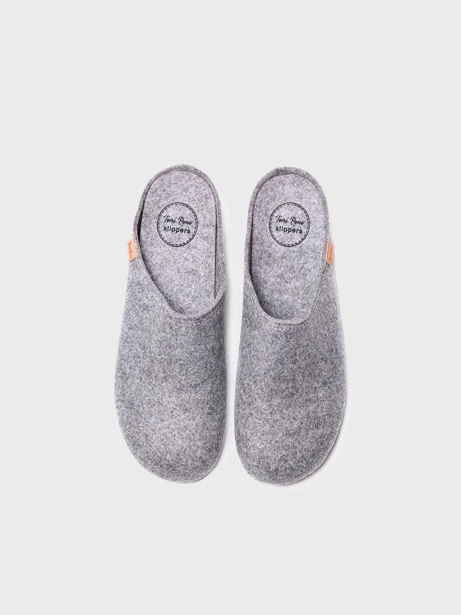 Zapatilla de casa tipo zueco para hombre en fieltro reciclado | NEO-FR - Image 3