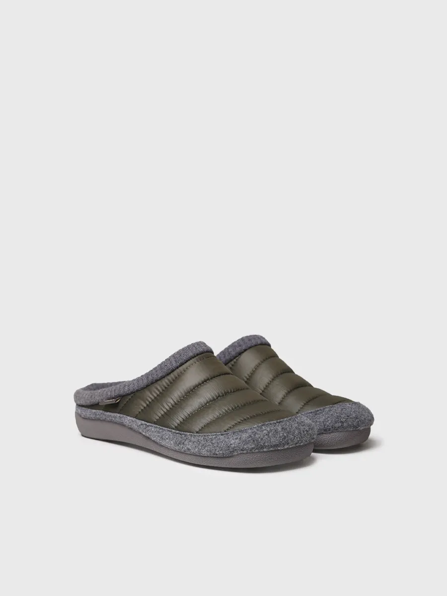 Zapatilla de casa tipo zueco en tejido acolchado y fieltro | NIX-TK - Image 2