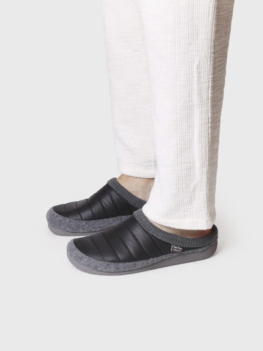 Zapatilla de casa tipo zueco en tejido acolchado y fieltro | NIX-TK - Image 4