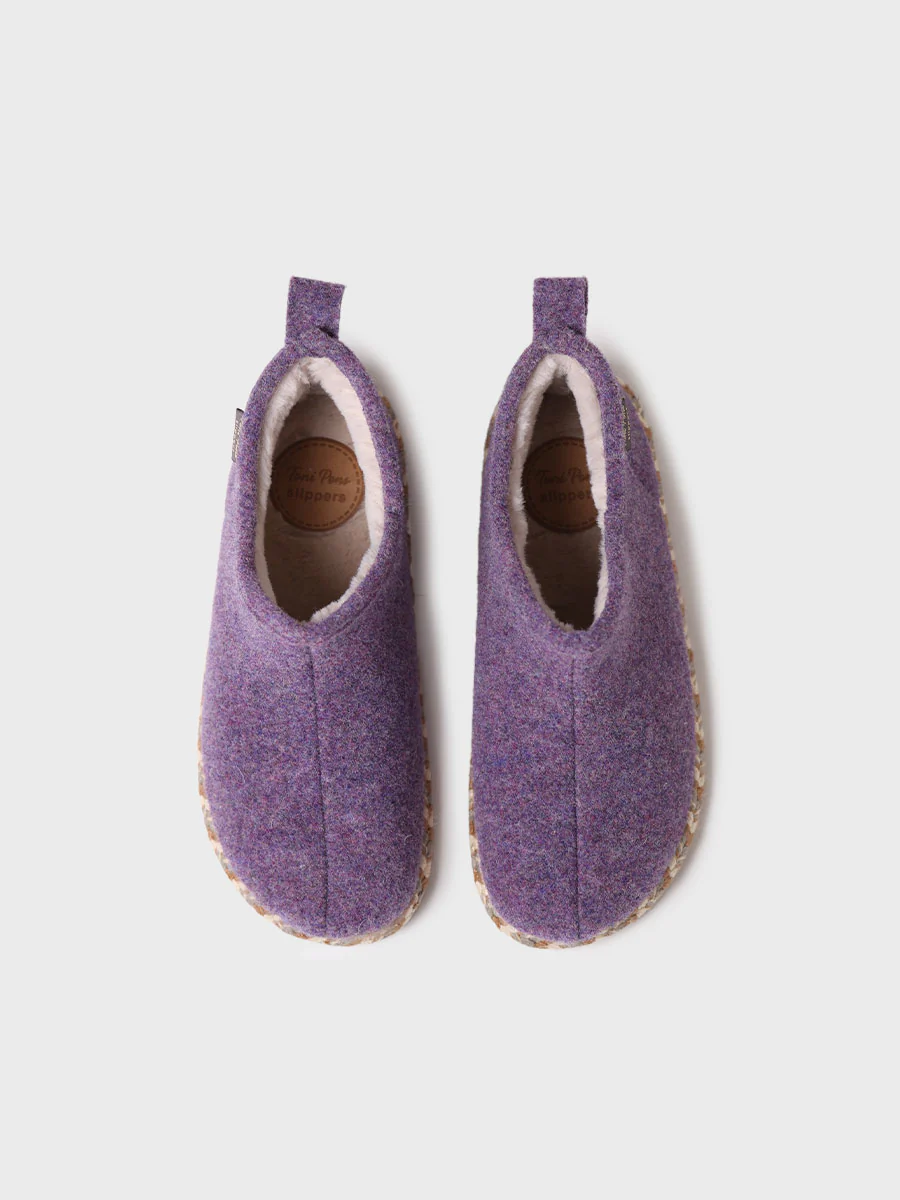 Slipper abotinada para mujer en fieltro | DUNA-FP - Image 3