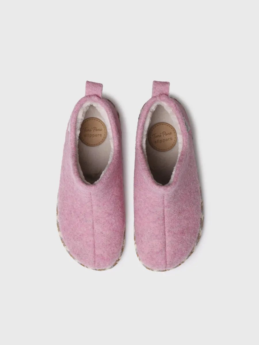 Slipper abotinada para mujer en fieltro | DUNA-FP - Image 3