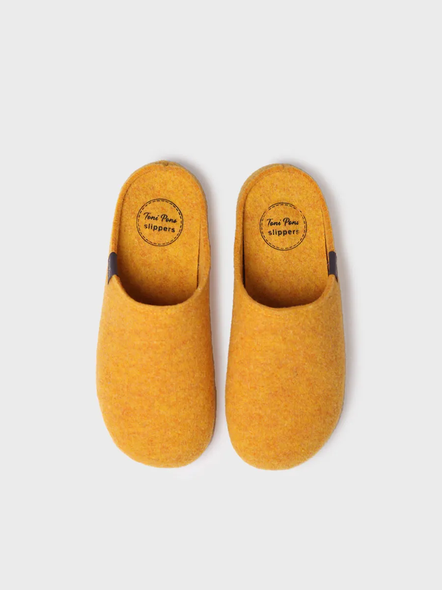 Zapatilla tipo zueco para mujer en fieltro reciclado | MONA-FR - Image 3