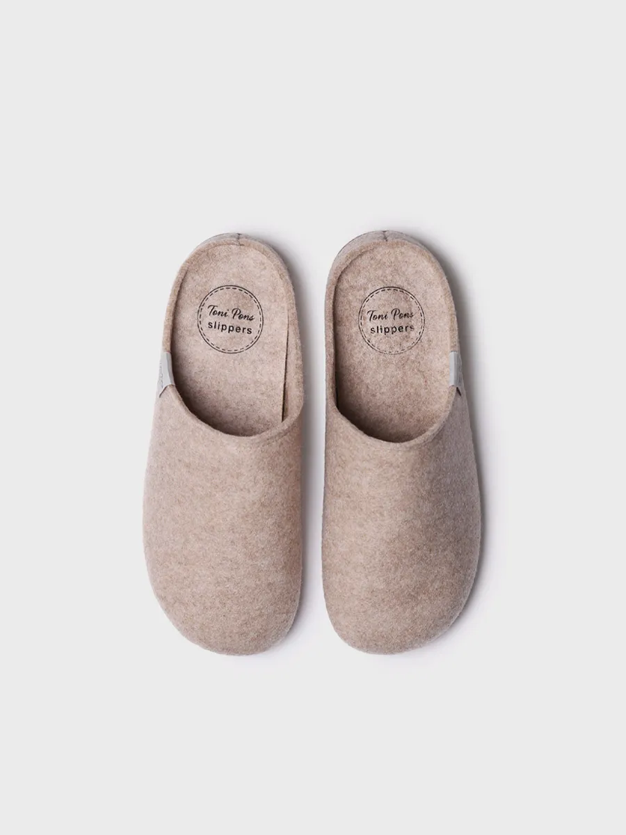 Zapatilla tipo zueco para mujer en fieltro reciclado | MONA-FR - Image 3