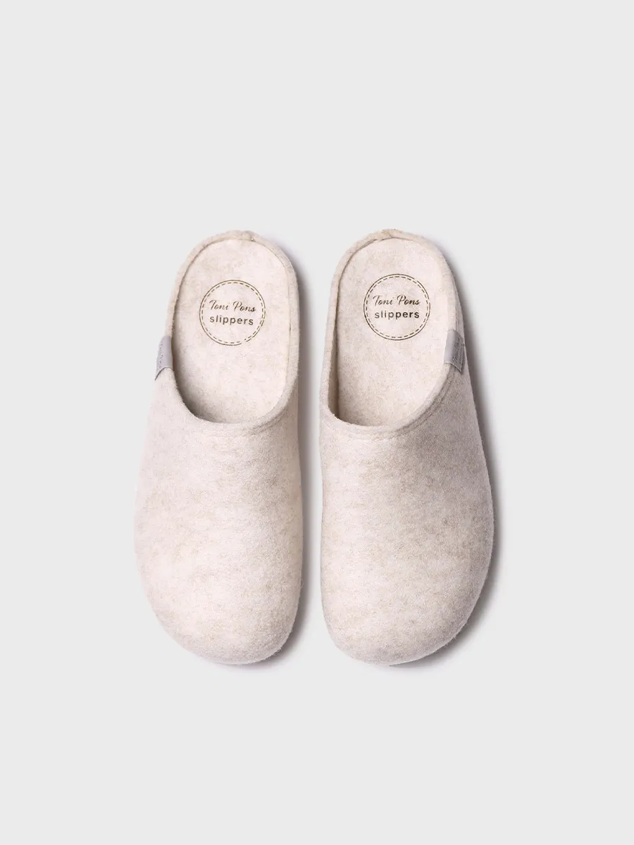 Zapatilla tipo zueco para mujer en fieltro reciclado | MONA-FR - Image 4
