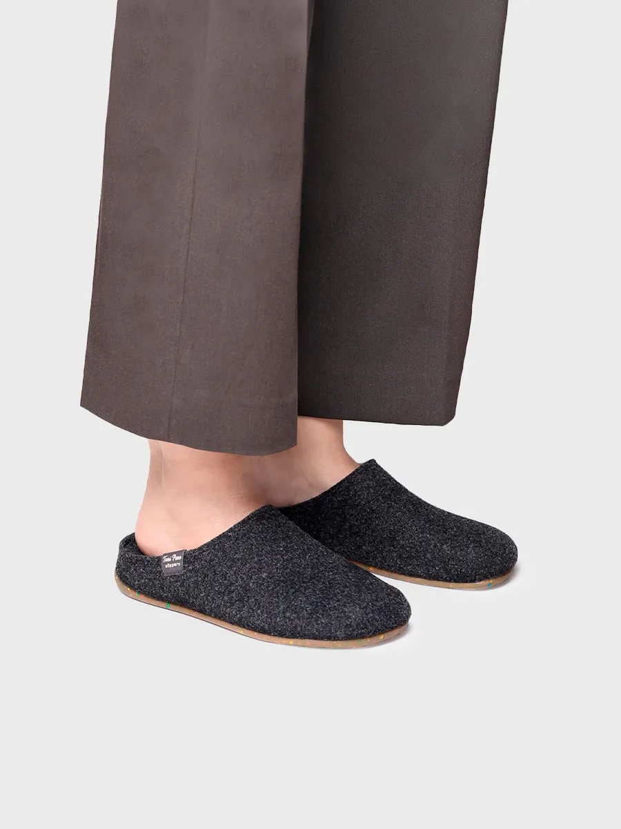 Zapatilla tipo zueco para mujer en fieltro reciclado | MONA-FR - Image 4