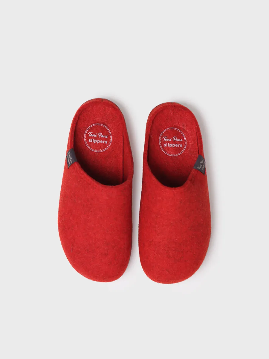 Zapatilla tipo zueco para mujer en fieltro reciclado | MONA-FR - Image 3