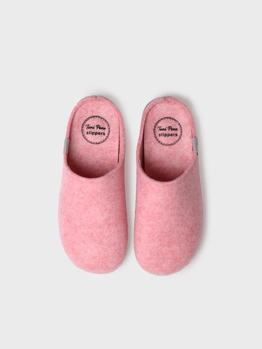 Zapatilla tipo zueco para mujer en fieltro reciclado | MONA-FR - Image 3