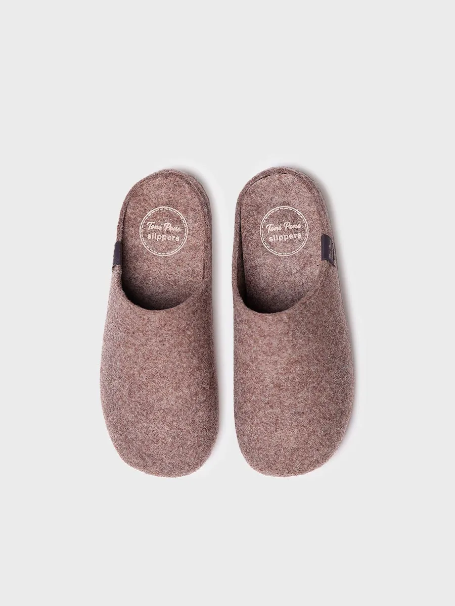 Zapatilla tipo zueco para mujer en fieltro reciclado | MONA-FR - Image 3