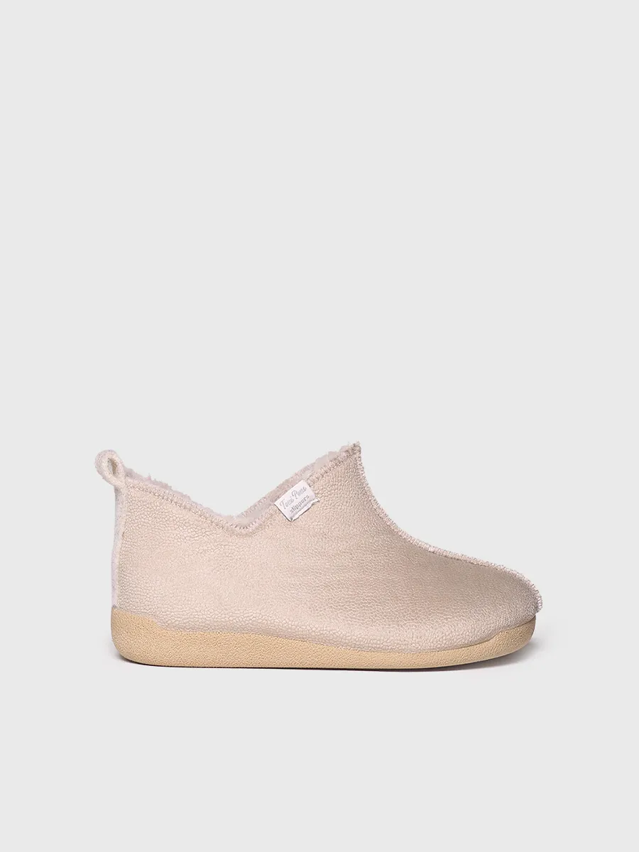 Zapatilla de casa abotinada para mujer en piel | MOSCU-BD - Image 2