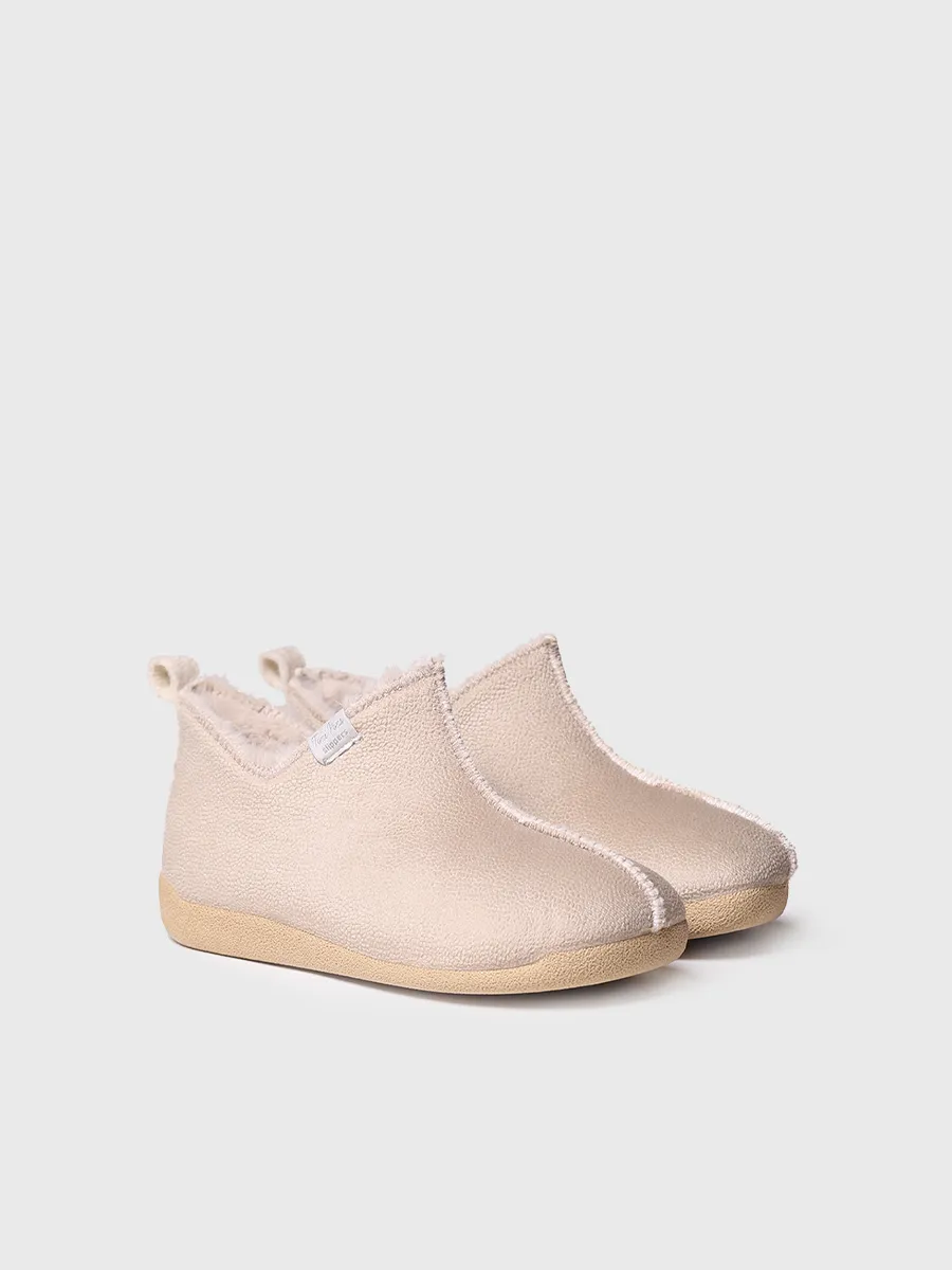 Zapatilla de casa abotinada para mujer en piel | MOSCU-BD - Image 3