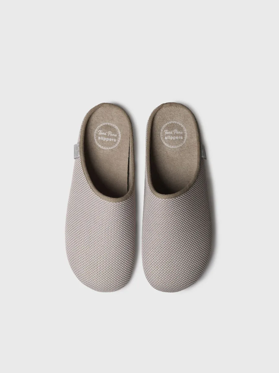 Zapatilla de casa tipo zueco de hombre en rejilla | NASH-JO - Image 3