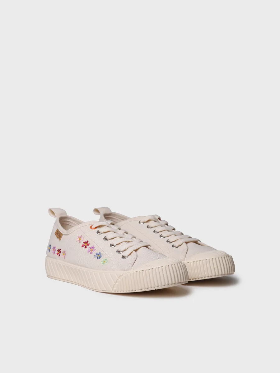 Zapatilla deportiva baja de mujer en algodón reciclado y bordados | GILDA-EA - Image 3