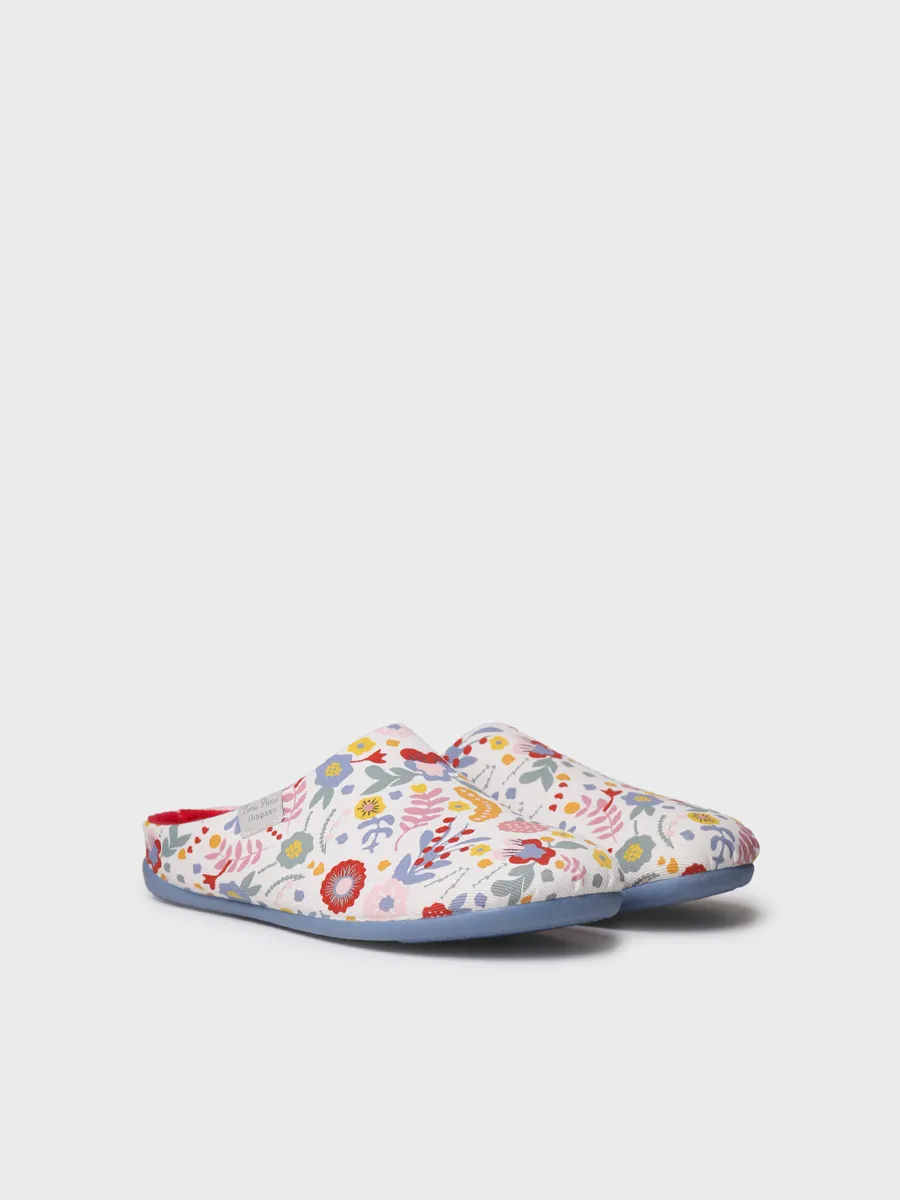 Zapatilla de casa tipo zueco de mujer en algodón estampado | MIMI-TJ - Image 3