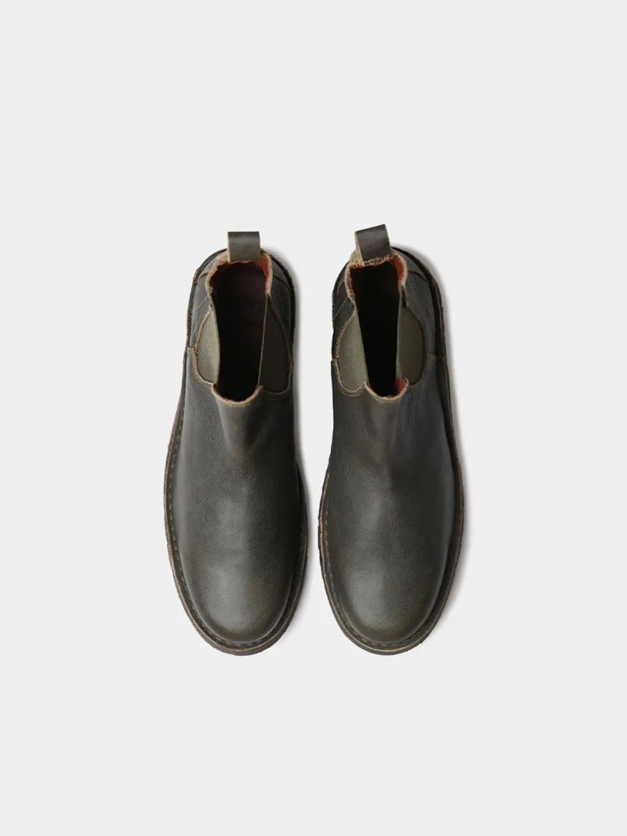 Botín de piel con elásticos laterales para hombre  | OCTAVI - Image 3
