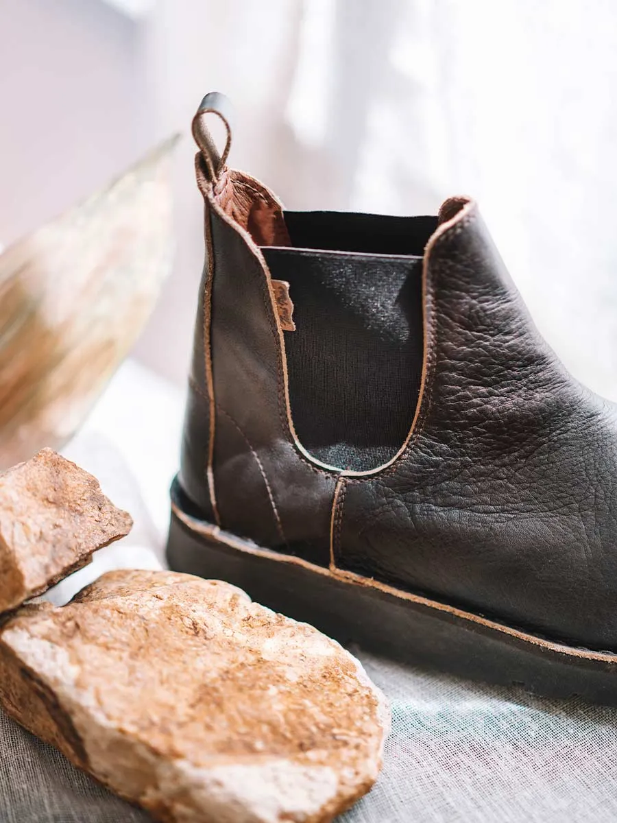 Botín de piel con elásticos laterales para hombre  | OCTAVI - Image 6