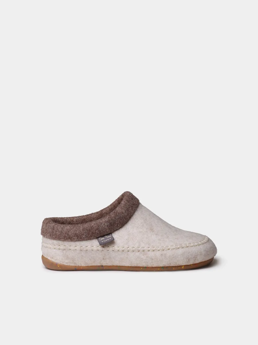 Slippers destalonadas en fieltro con cuña para mujer | ALBONS - Image 2