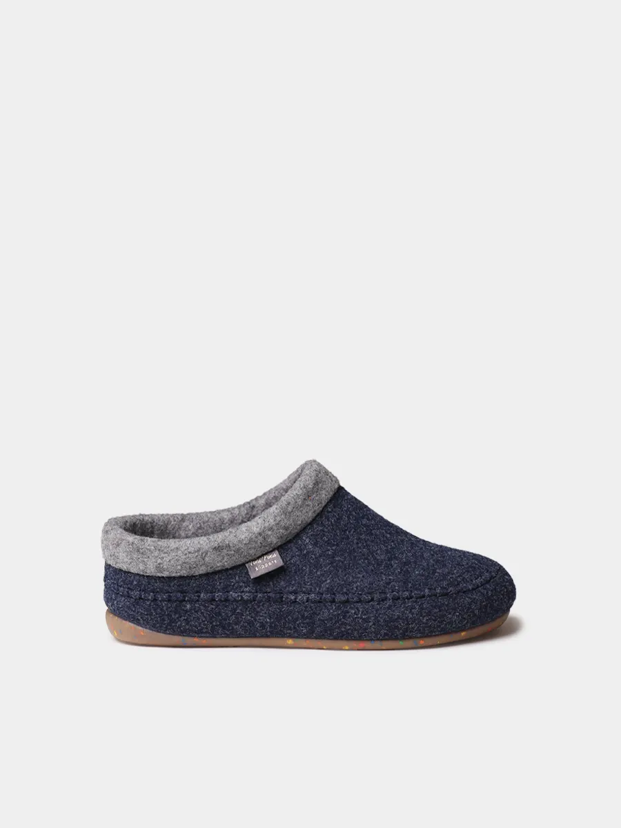 Slippers destalonadas en fieltro con cuña para mujer | ALBONS