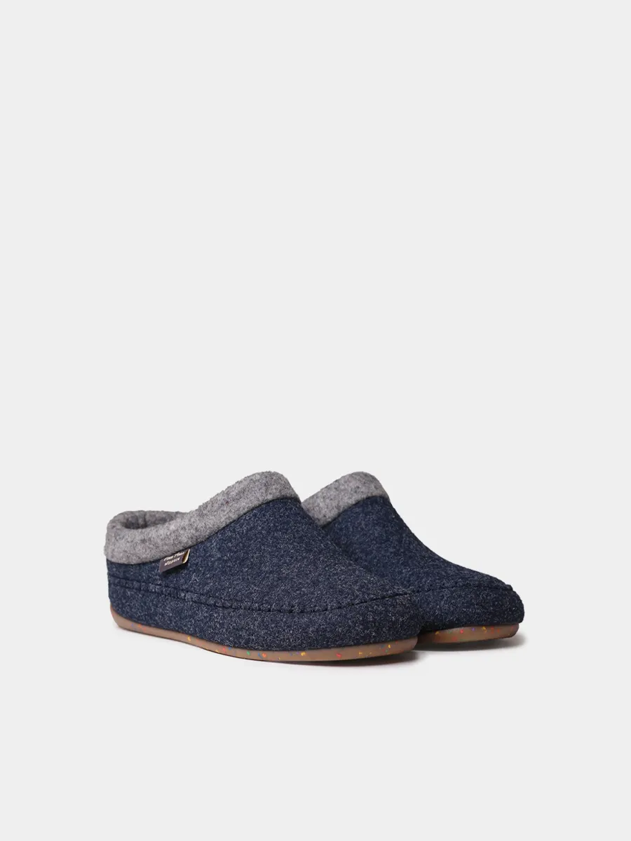 Slippers destalonadas en fieltro con cuña para mujer | ALBONS - Image 2
