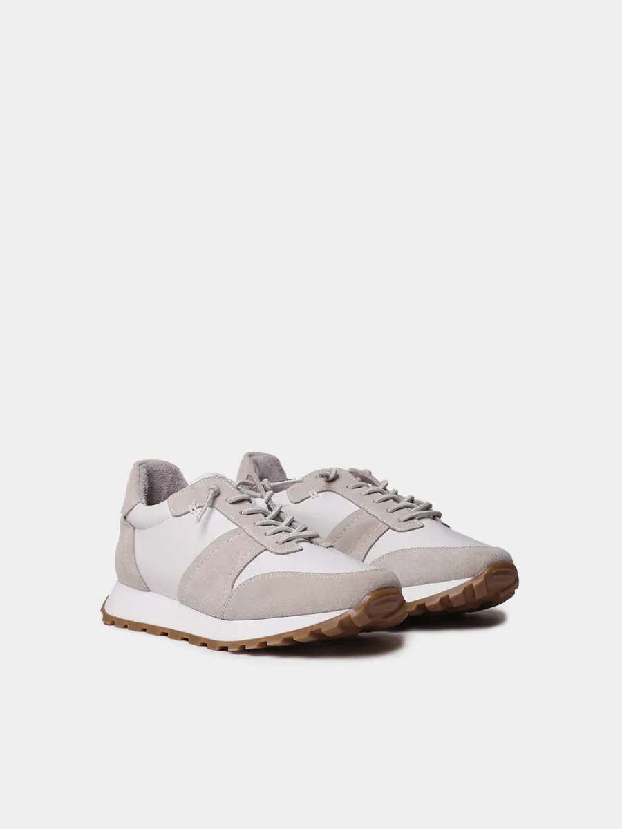 Zapatillas deportivas de piel metalizada y serraje para mujer | ALICIA - Image 2