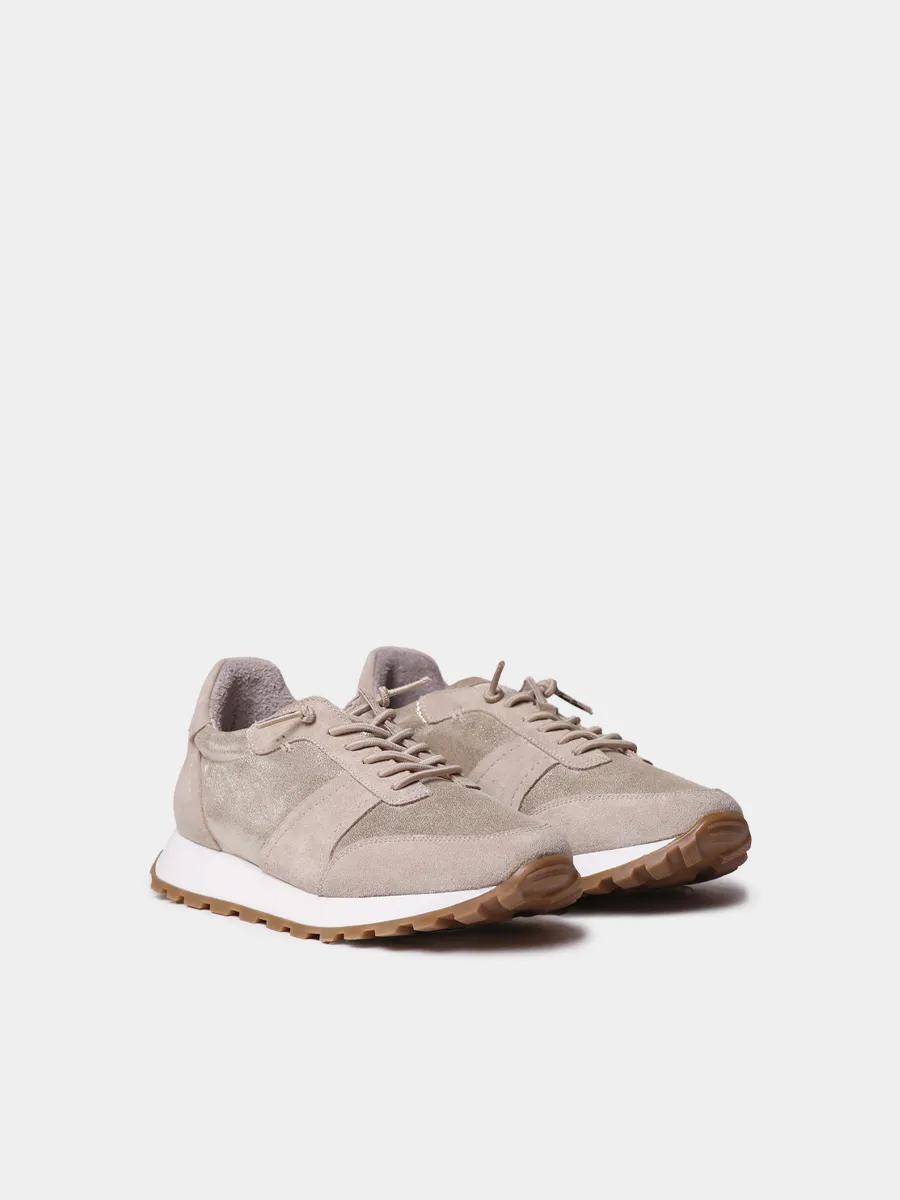 Zapatillas deportivas de piel metalizada y serraje para mujer  | ALICIA - Image 2