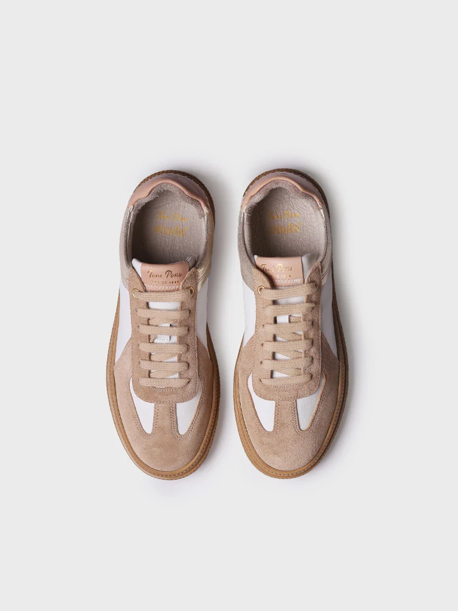 Zapatillas deportivas de mujer en serraje y piel | ATRIA - Image 3