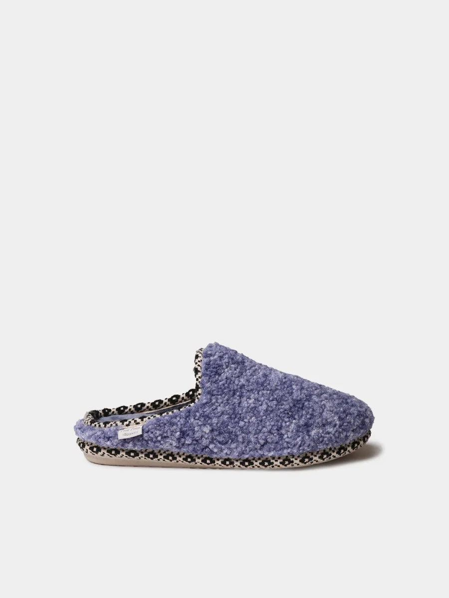 Zapatilla de casa tipo zueco para mujer en borrego | DARLA-SB