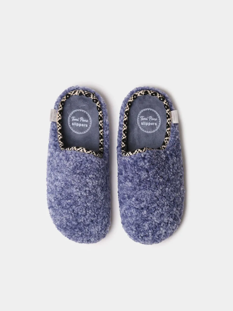 Zapatilla de casa tipo zueco para mujer en borrego | DARLA-SB - Image 3