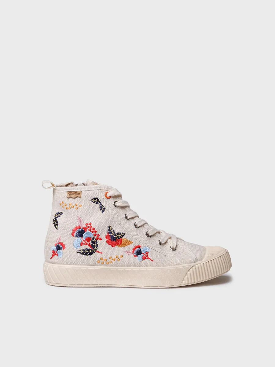 Zapatilla de mujer con bordado floral | GENA-FL