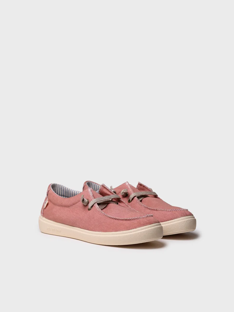 Zapato de mujer en algodón con cordones elásticos | IRELIA - Image 2
