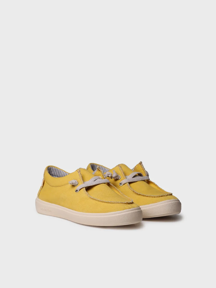 Zapato de mujer en algodón con cordones elásticos | IRELIA - Image 2