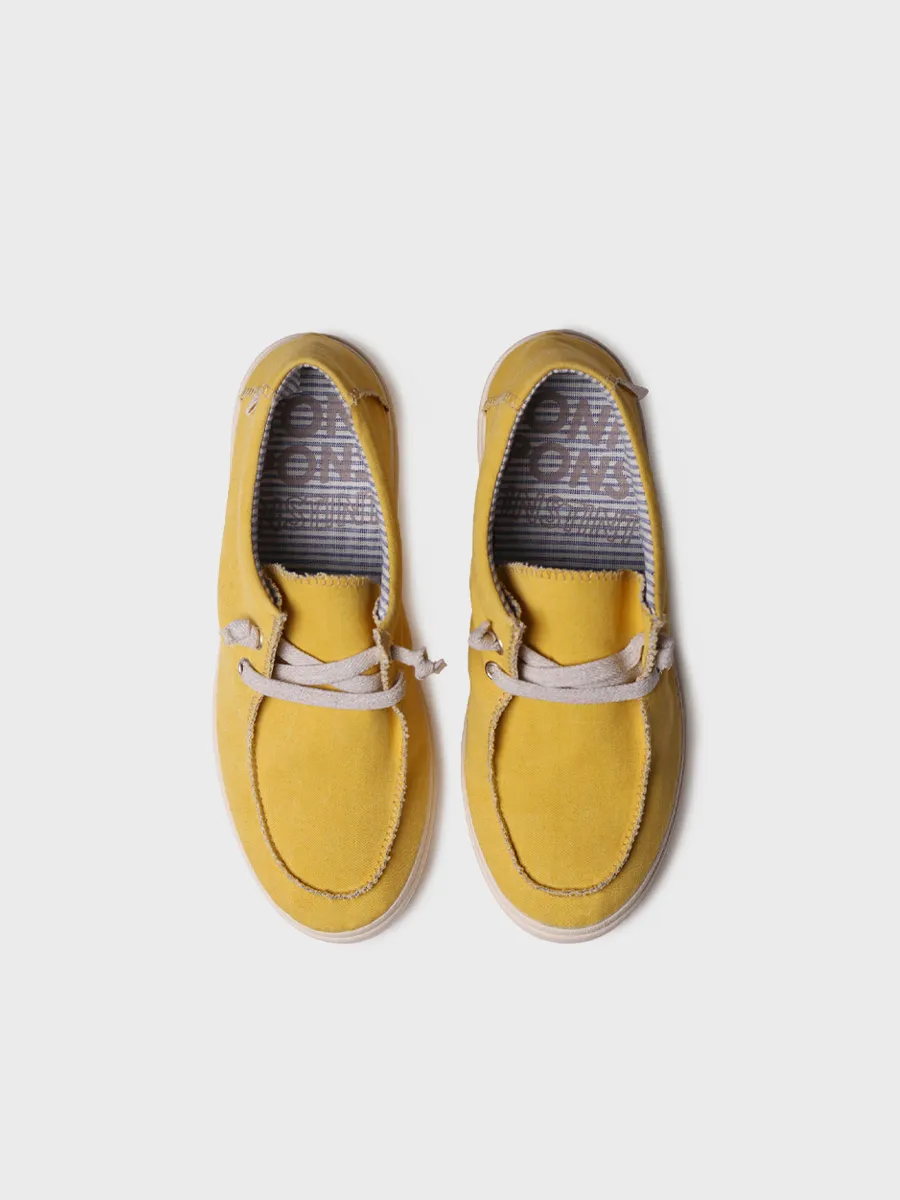 Zapato de mujer en algodón con cordones elásticos | IRELIA - Image 3