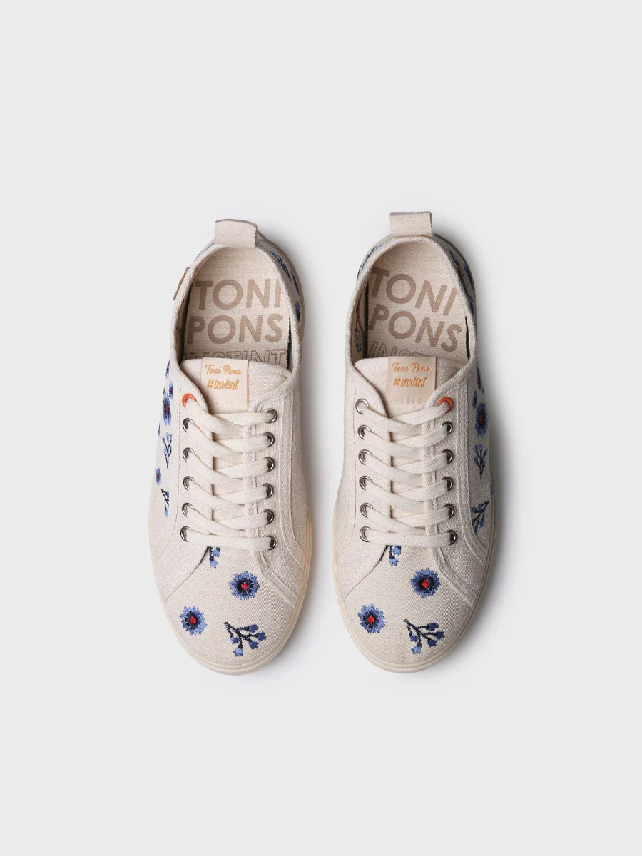 Zapatilla deportiva de mujer con bordado floral | INDIRA-BF - Image 3