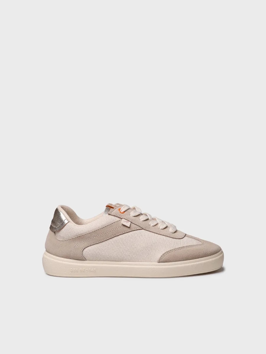 Zapatilla deportiva de mujer en lona y serraje | IRAIDA - Image 2
