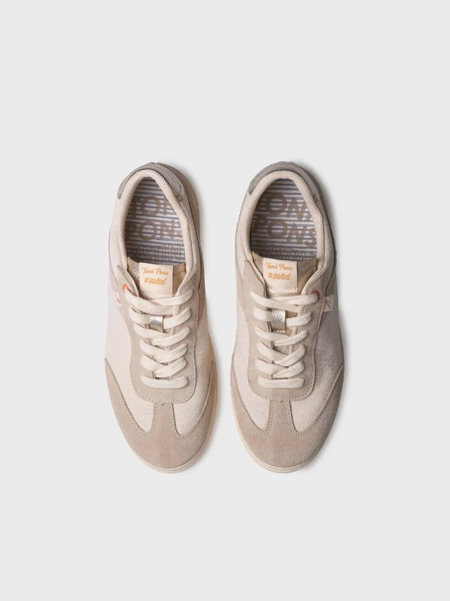 Zapatilla deportiva de mujer en lona y serraje | IRAIDA - Image 4