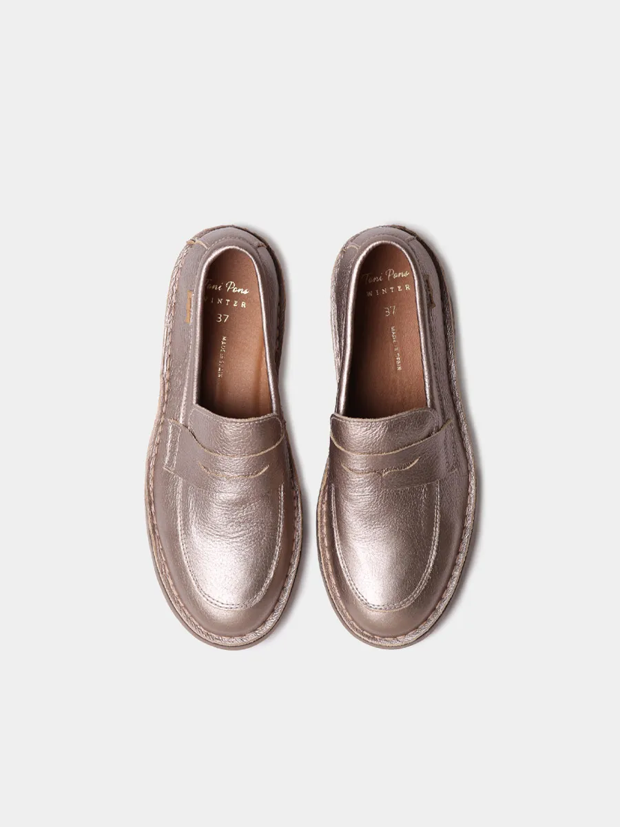 Mocasín de mujer en piel metalizada | IVANA-AT - Image 3