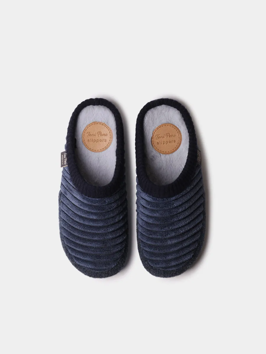 Zapatilla tipo zueco de mujer en pelo sintético y fieltro | MALU-OD - Image 3