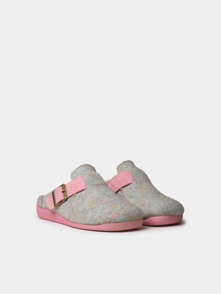 Slipper de mujer tipo zueco con hebilla en fieltro reciclado  | MIMA-FR - Image 2