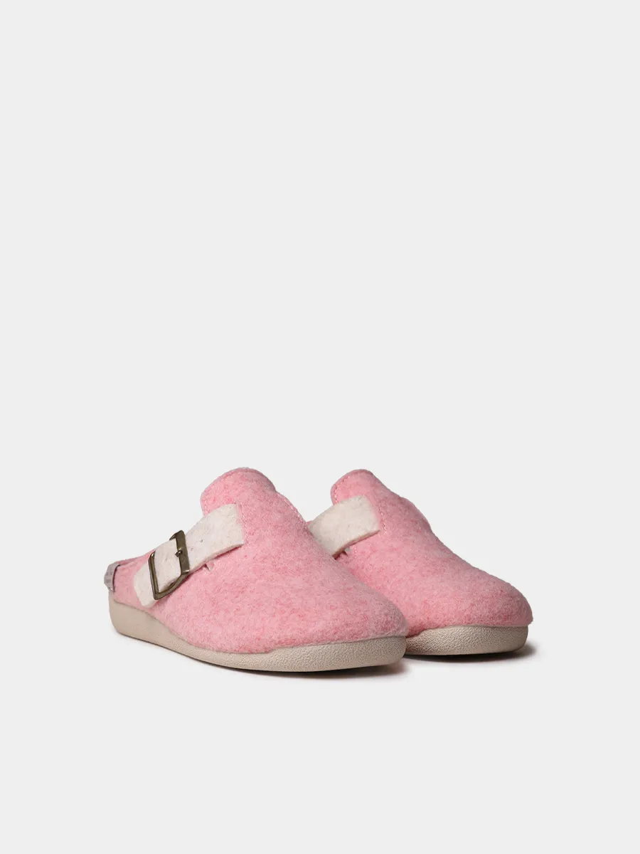 Slipper de mujer tipo zueco con hebilla en fieltro reciclado  | MIMA-FR - Image 2