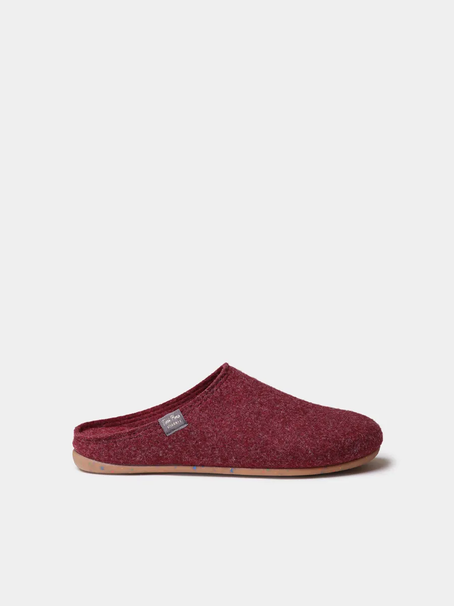 Zapatilla tipo zueco para mujer en fieltro reciclado  | MONA-FR