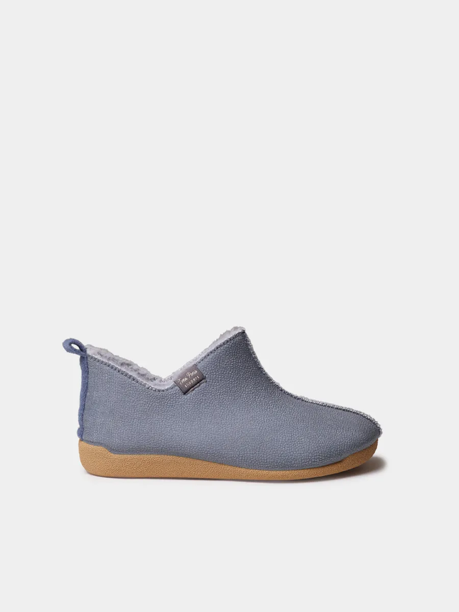 Zapatilla de casa abotinada para mujer en tejido | MOSCU-BD
