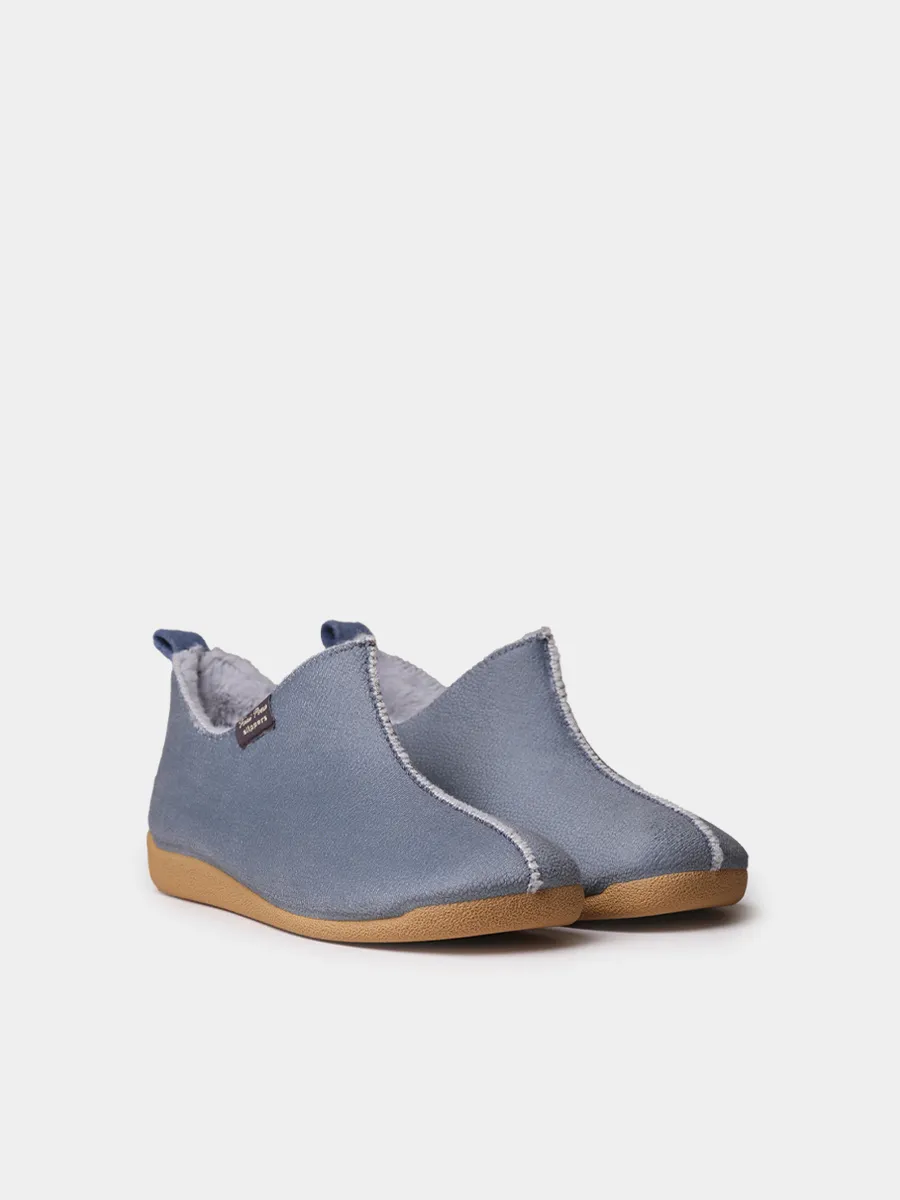 Zapatilla de casa abotinada para mujer en tejido | MOSCU-BD - Image 2