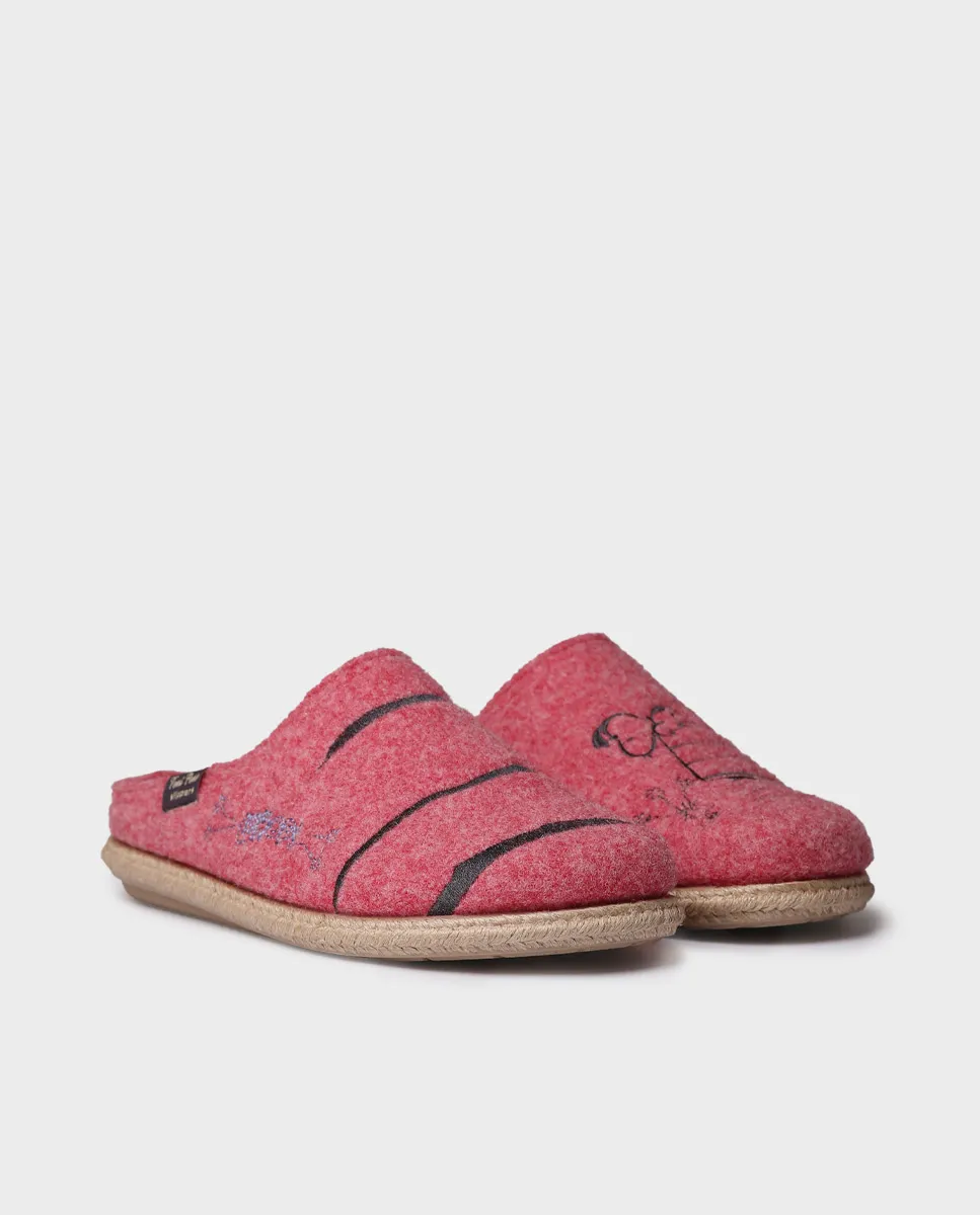 Slippers tipo zueco de Snoopy para mujer en fieltro  | SNOOPY - Image 3